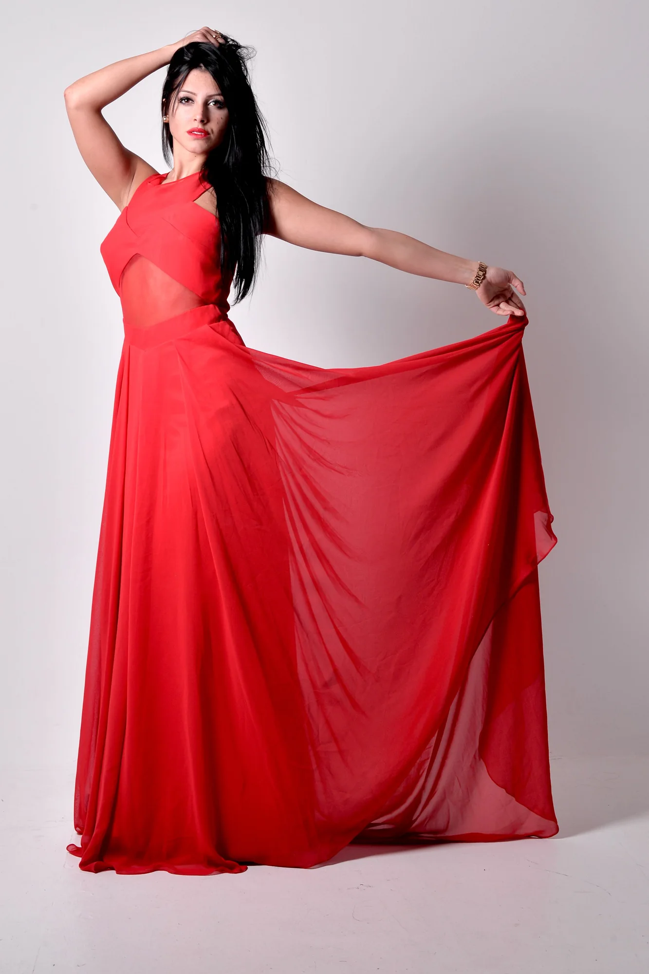 Red evening gown
